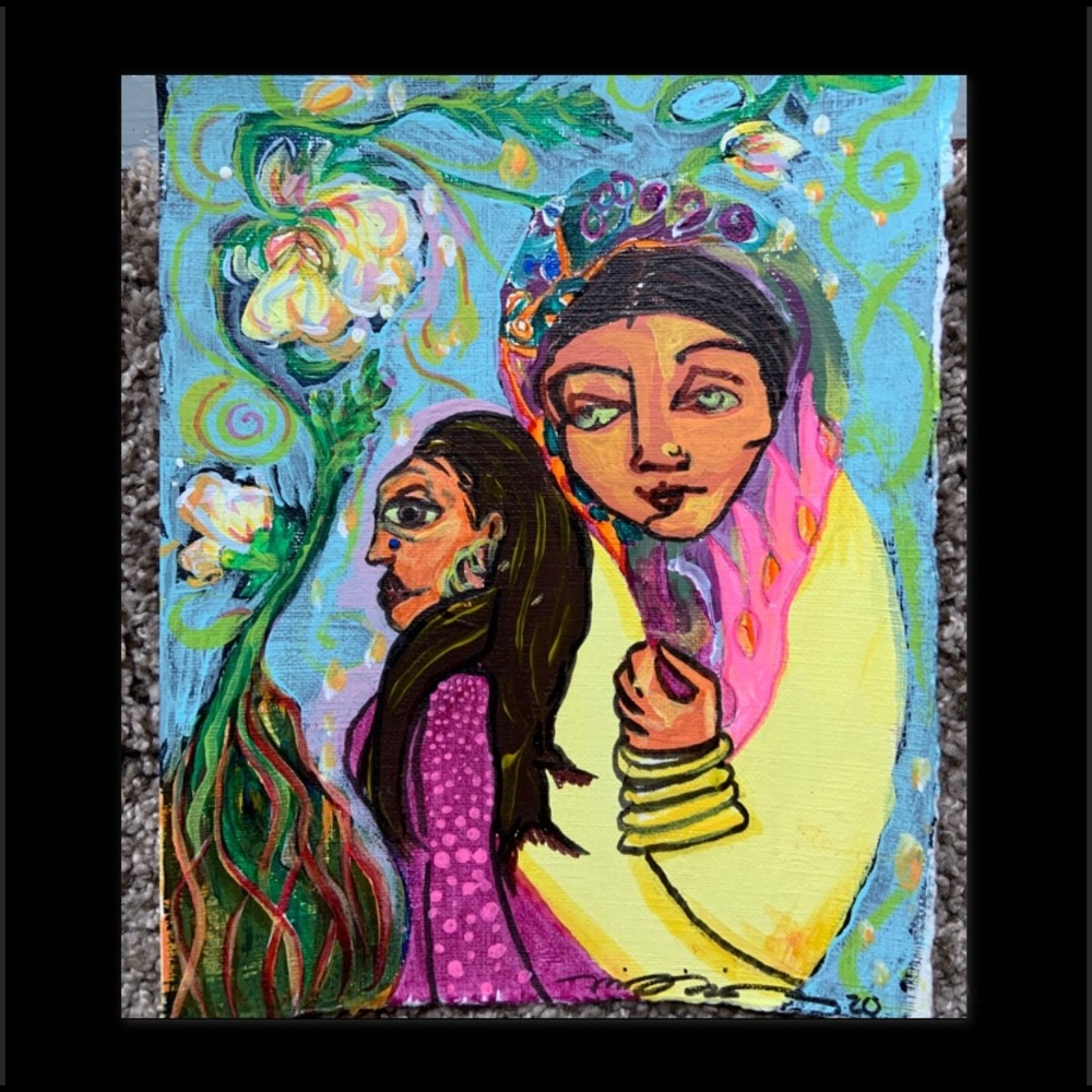 “Mentor” original acrylic painting framed